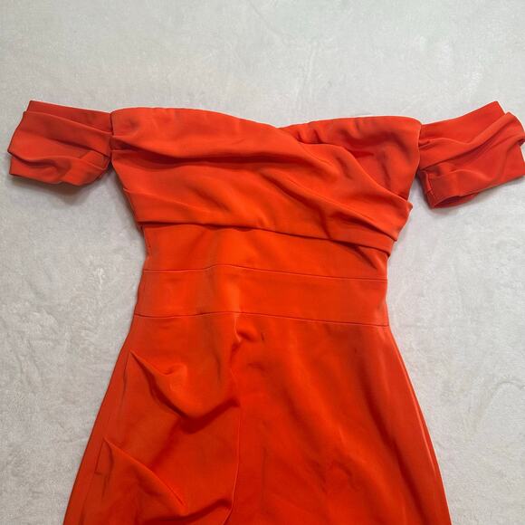 House of CB Orange Off-Shoulder Midi Dress - Picture 8 of 9